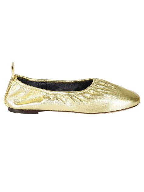 celine ballerina pumps gold|Shoes CELINE Women's .